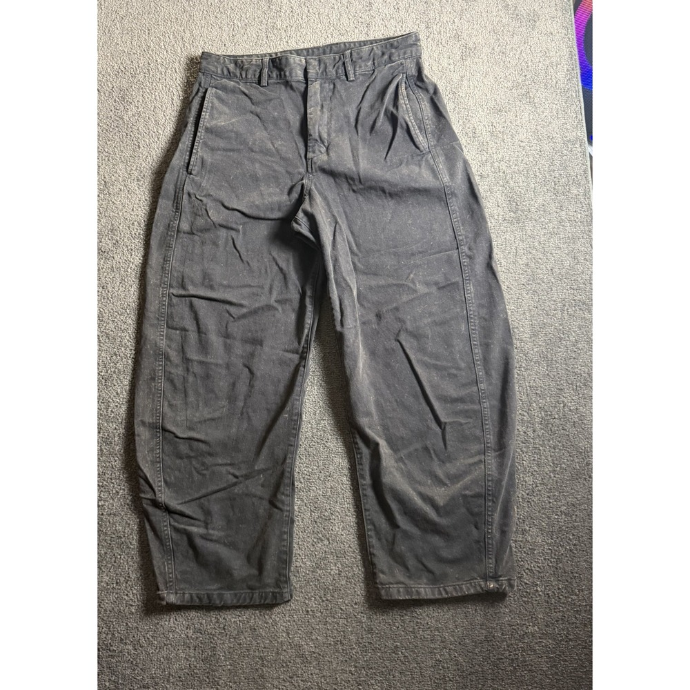 Gap Black Garment Dyed Cotton Barrel Leg Pants High Rise Trousers Size 6